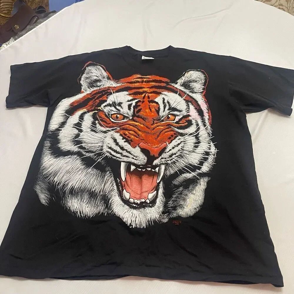 Tennessee River Gold VTG Single Stitch Black Tiger T-Shirt Size XL RARE